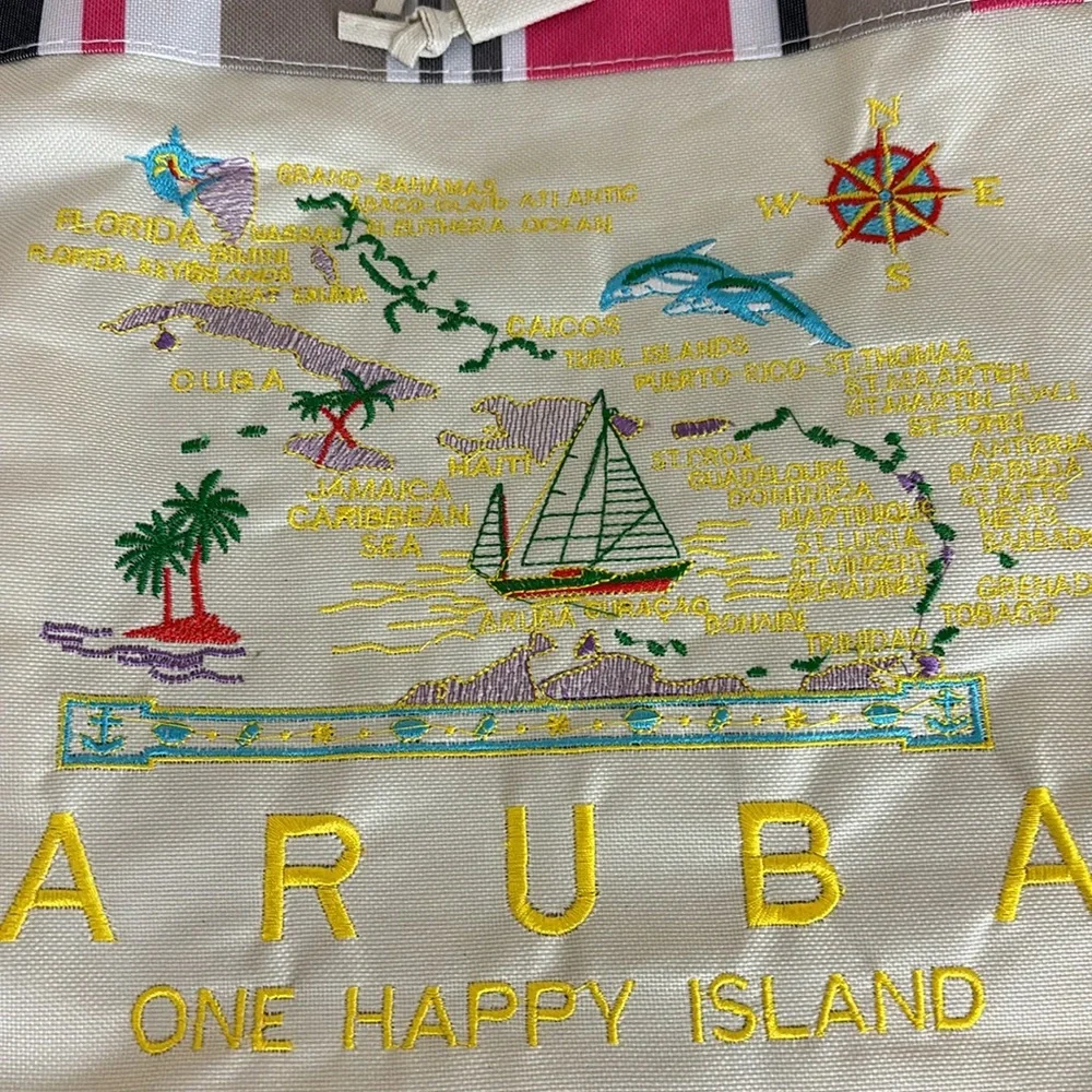 Aruba One Happy Island Beach Bag NWOT Map